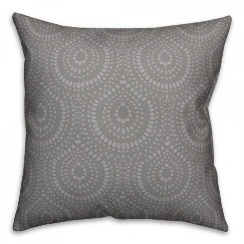 Gray Tribal 18x18 Faux Suede Throw Pillow
