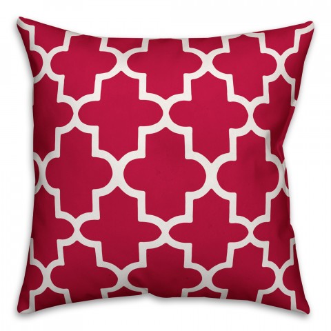 Pink Quatrefoil 18x18 Faux Suede Throw Pillow