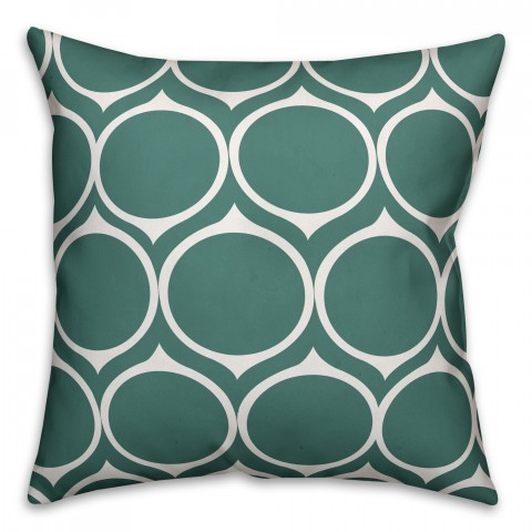 Blue Circle Pattern 18x18 Faux Suede Throw Pillow