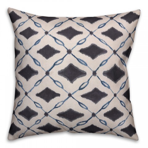 Blue Diamonds 18x18 Faux Suede Throw Pillow
