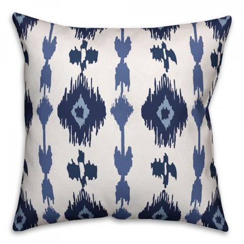 Navy Ikat 18x18 Faux Suede Pillow