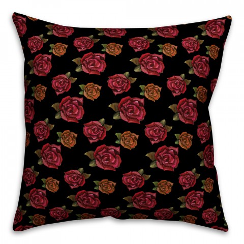 Dark Rose 18x18 Faux Suede Throw Pillow Front