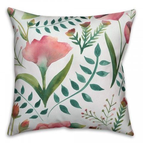 Pink Iris 18x18 Faux Suede Pillow Front