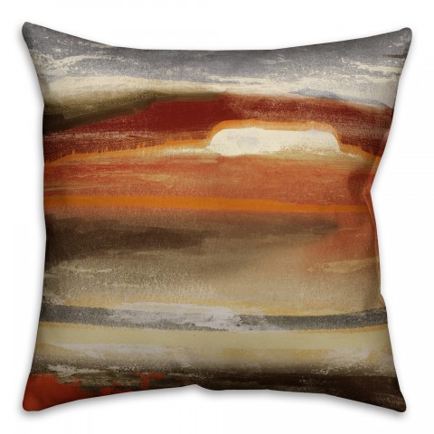Desert Sunset 18x18 Faux Suede Throw Pillow 
