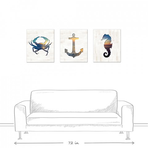 Oceanscape Cutouts Canvas Set