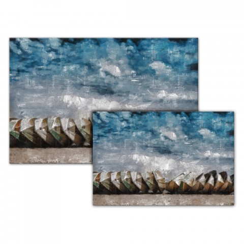 Painterly Boat Row Canvas 