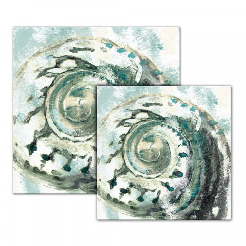 Teal Snail Shell Canvas