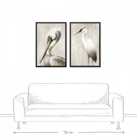 Majestic Birds Black Framed Canvas Set