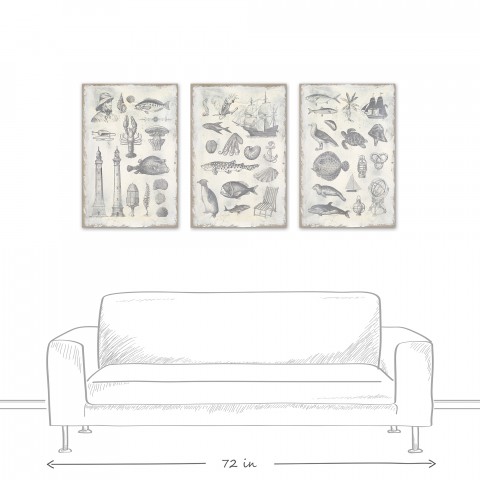 Sea Items Canvas Set