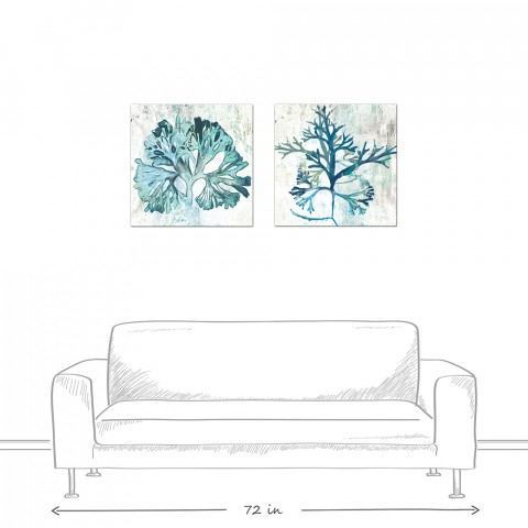 Watercolor Corals 30x30 Canvas Set 