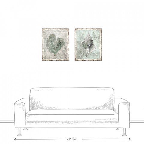 Teal Gray Sea Canvas Set