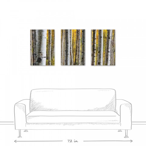 Yellow Painted Birches Canvas Set