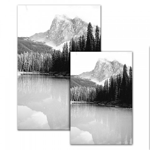 Black and White Mirror Lake Canvas 