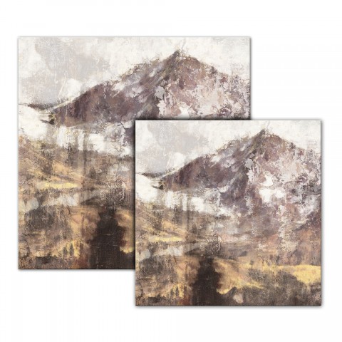 Painted Abstract Mountains Canvas