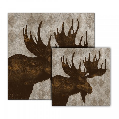 Brown Dipped Moose Canvas