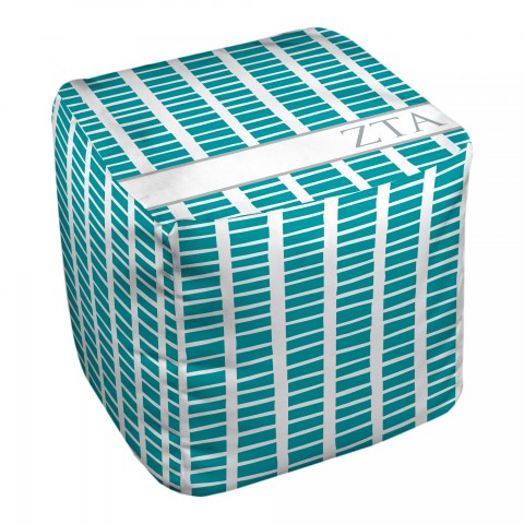 Zeta Tau Alpha Square Pattern 18x18x18 Ottoman 