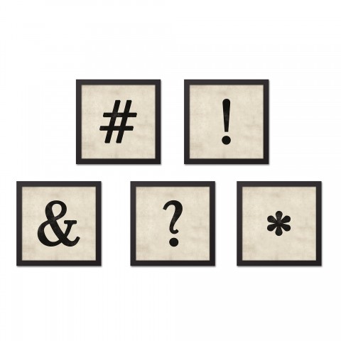 Vintage Symbols 12x12 Black Framed Canvas 