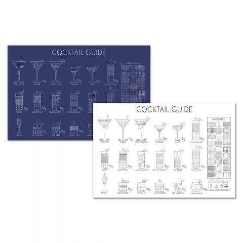 Cocktail Guide 36x24 Canvas