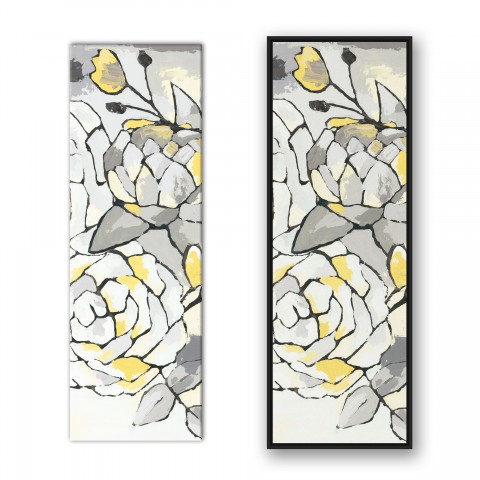 Yellow and Gray Flower Panel I Wall Art 