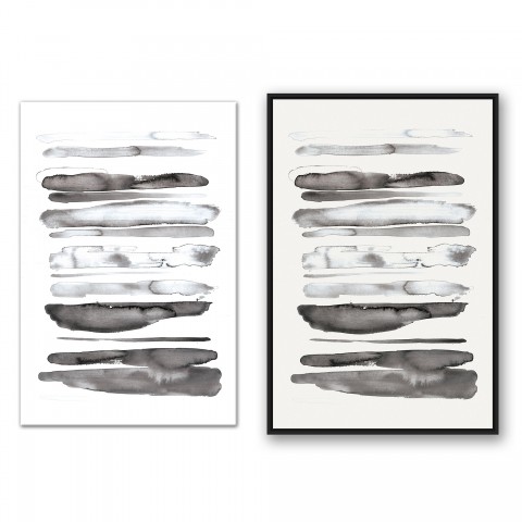 Gray Watercolor Abstract Wall Art