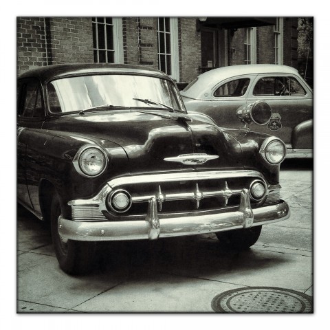 Old Timey Cars 36x36 Canvas
