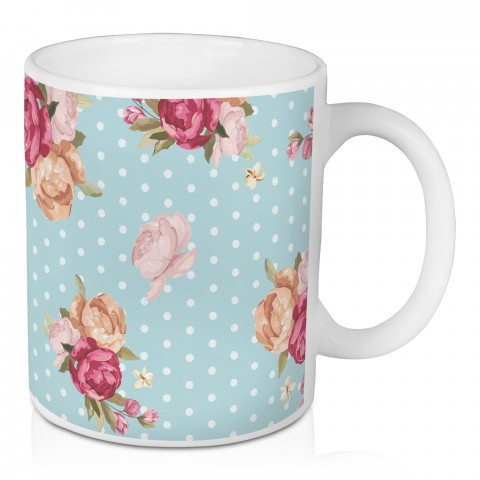  Blue Floral Dot Drinkware Collection