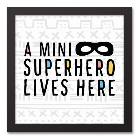 Mini Superhero Residence 12x12 Black Framed Canvas