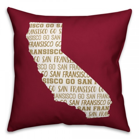 Red California Go Team 16x16 Spun Poly Pillow