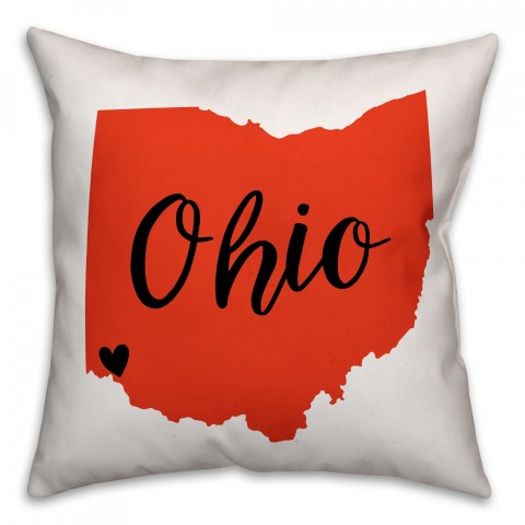 Orange and Brown Ohio Pride 16x16 Spun Poly Pillow