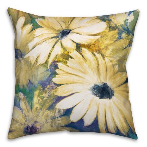 Yellow Daisies Spun Polyester Throw Pillow