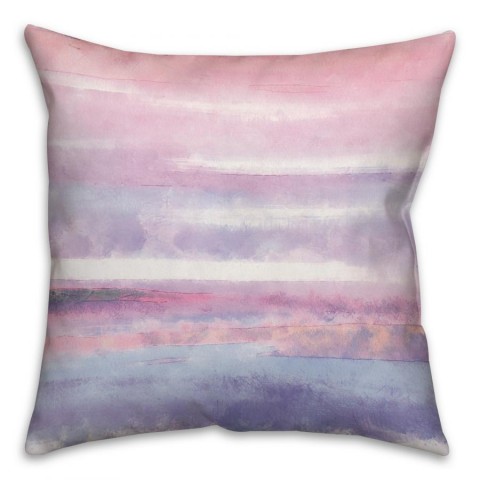 Watercolor Stripes Spun Polyester Throw Pillow