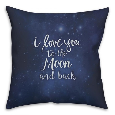 Love You To The Moon And Back Spun Polyester Throw Pillow
