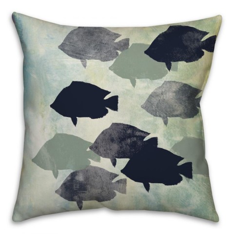Fish Party Spun Polyester Throw Pillow