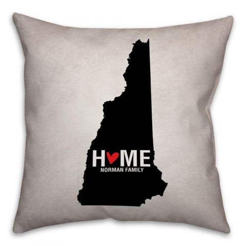 New Hampshire State Pride Spun Polyester Throw Pillow -18x18