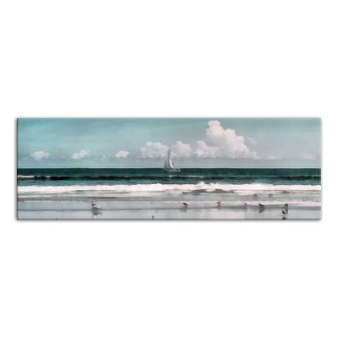 Sailboat Beach Scene Wall Art