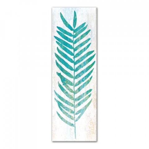 Turquoiuse Watercolor Fern Leaf Wall Art