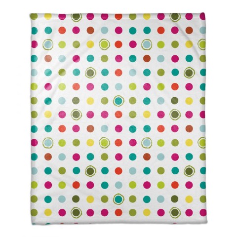 Colorful Circles Coral Fleece Blanket – 50x60