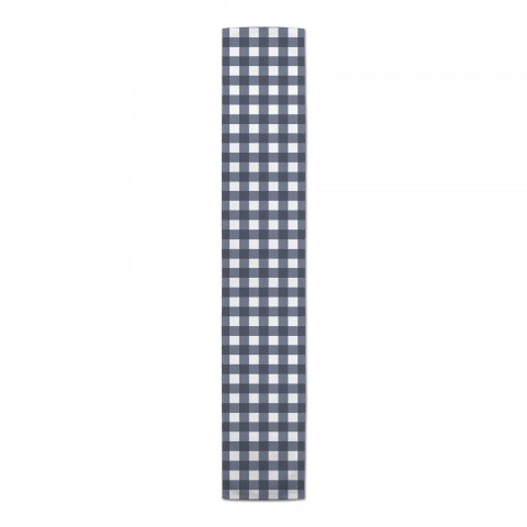 Navy Buffalo Check 16x72 Cotton Twill Runner