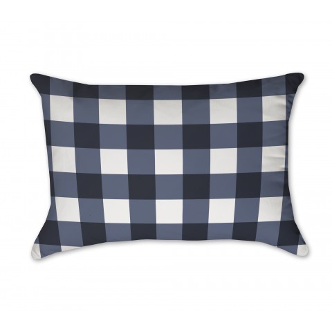 Navy Buffalo Check 14x20 Spun Poly Pillow