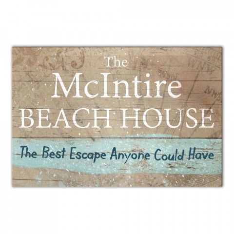 Personalized Name Beach House Canvas Print