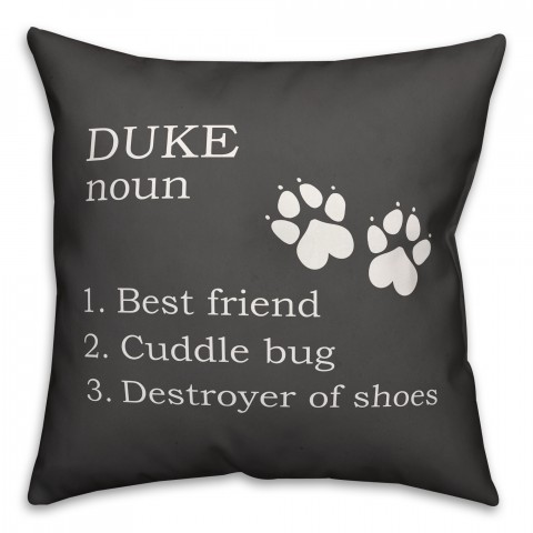 Personalized Dog Name Definition 18x18 Personalized Spun Poly Pillow