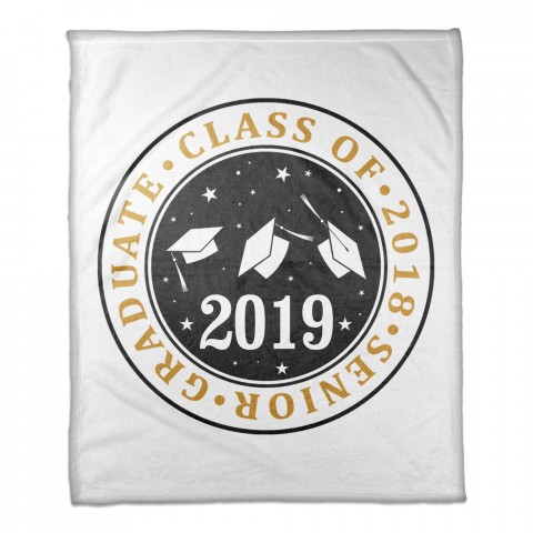Caps Off Class of 50x60 Personalized Coral Fleece Blanket