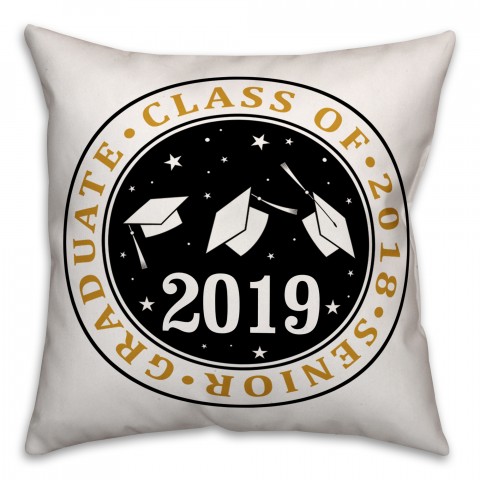 Caps Off Class of 18x18 Personalized Spun Poly Pillow