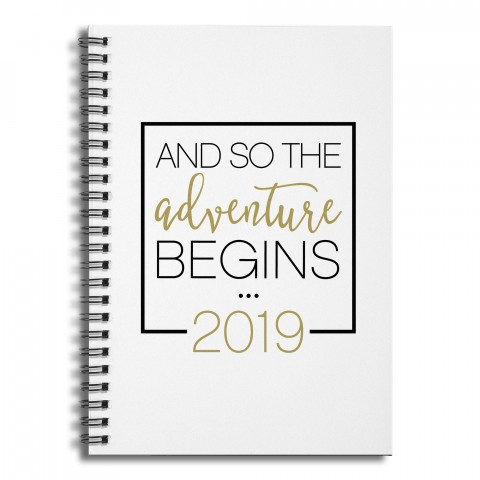 And so the Adventure Begins 6x8 Personalized Ruled Spiral Notebook