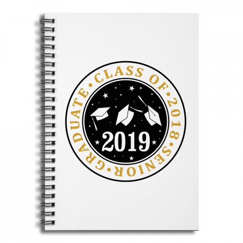 Caps Off Class of 6x8 Ruled Spiral Notebook