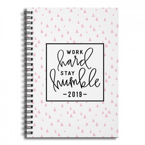 Work Hard Stay Humble 6x8 Personalized Ruled Spiral Notebook