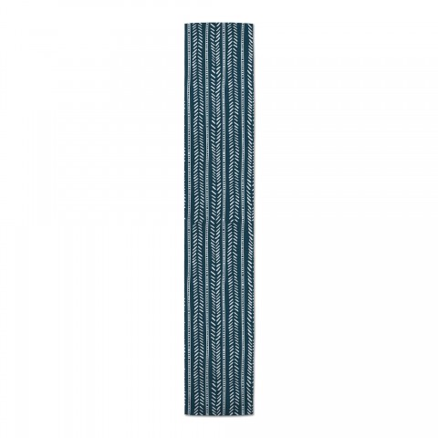 Blue Box and Dash Print  Runner
