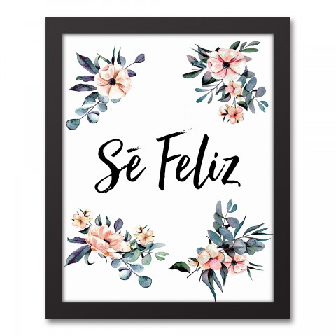 Se Feliz 11x14 Black Framed Canvas