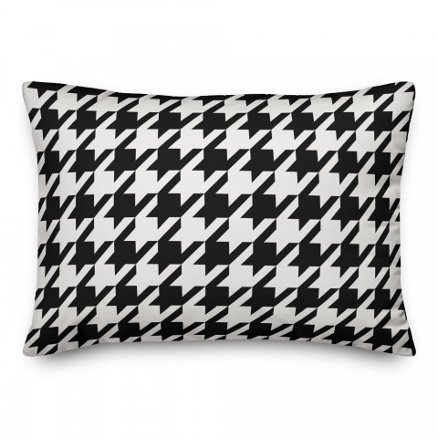 Black and White Houndstooth 14x20 Spun Poly Pillow Cover