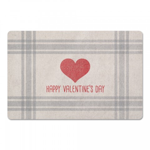 Plaid Valentine's Day Heart 27x18 Floor Mat